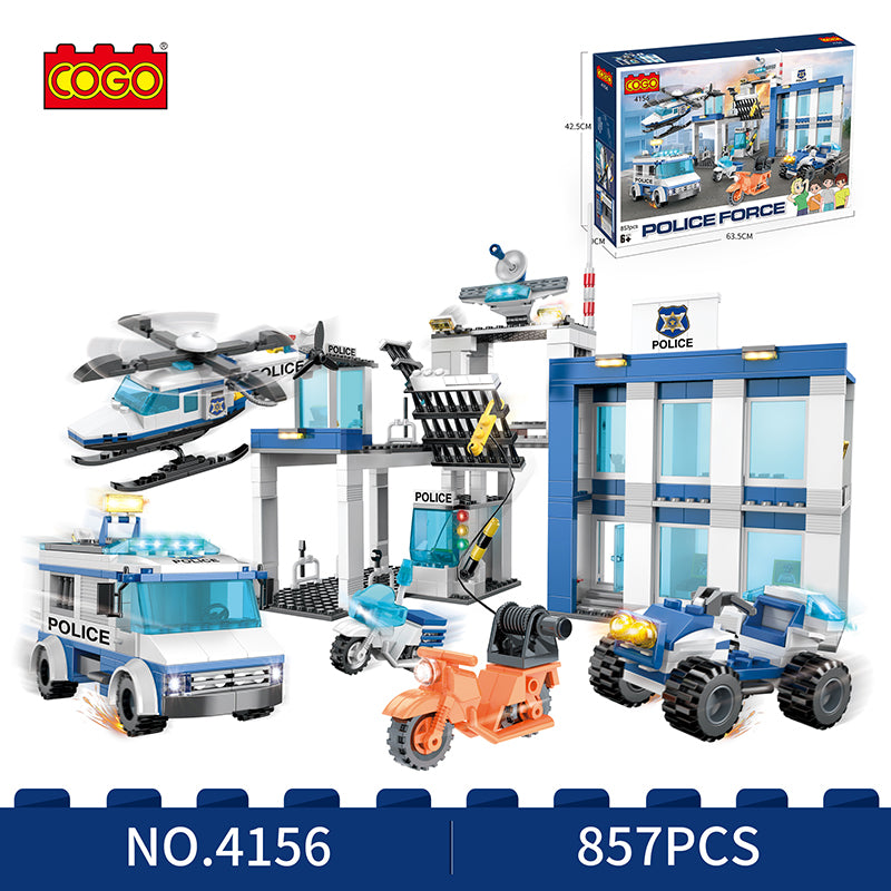 COGO 857PCS City Police Rescue Bureau Building Block Toys