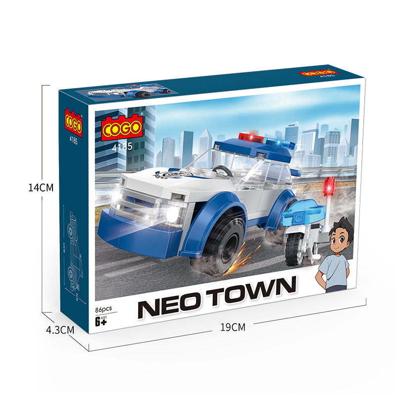 COGO 86PCS City Police Car Motorcycle Building Block Toy