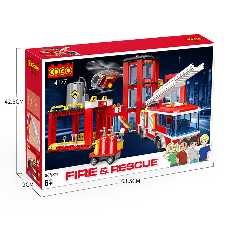 COGO 862PCS Fire And Fire Department Building Block Toys
