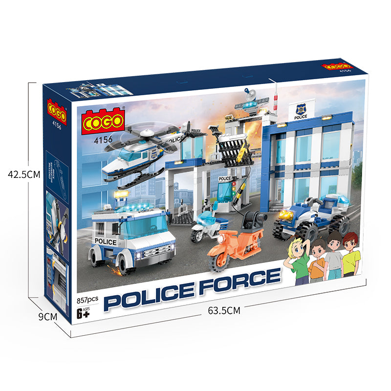 COGO 857PCS City Police Rescue Bureau Building Block Toys