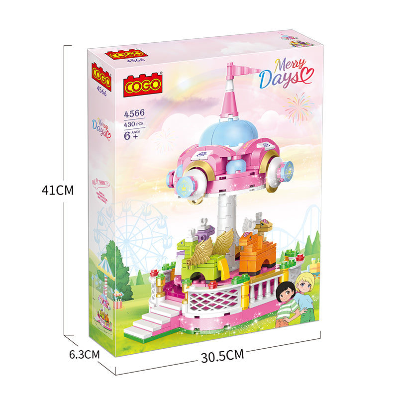 COGO 430PCS Girl Carousel Building Block Toy