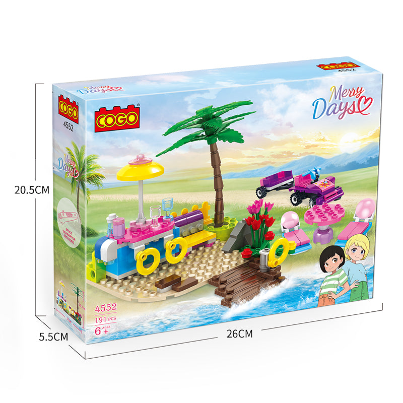 COGO 191PCS Girls Beach Building Block Toy