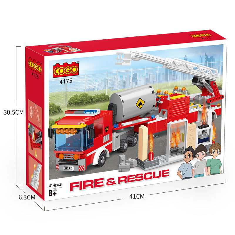 COGO 414PCS Fire Fire Rescue Vehicle Building Block Toys