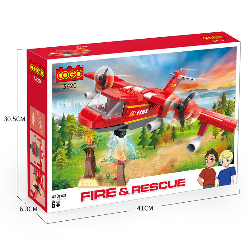 COGO 430PCS Fire Series Forest Fire Rescue Building Block Toys