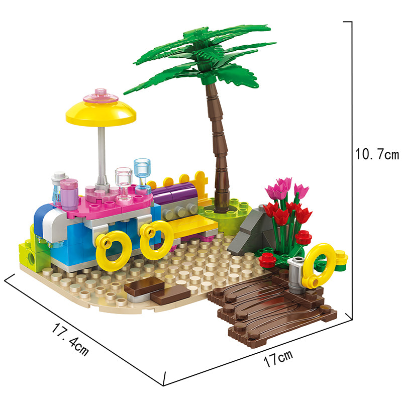 COGO 191PCS Girls Beach Building Block Toy