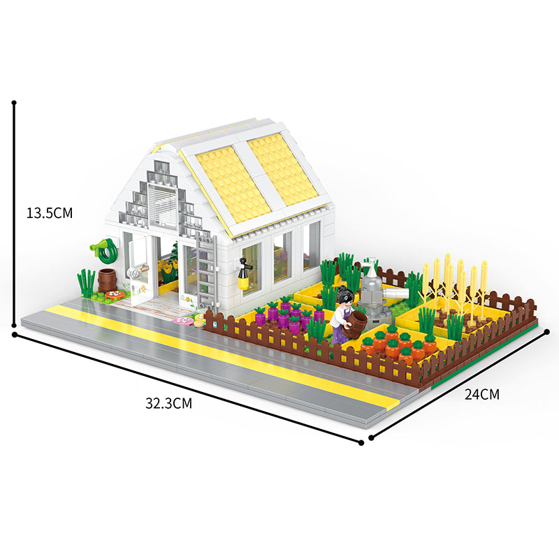COGO 590PCS Farm Garden Greenhouse Building Block Toy