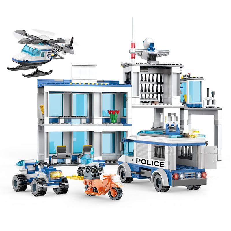 COGO 857PCS City Police Rescue Bureau Building Block Toys