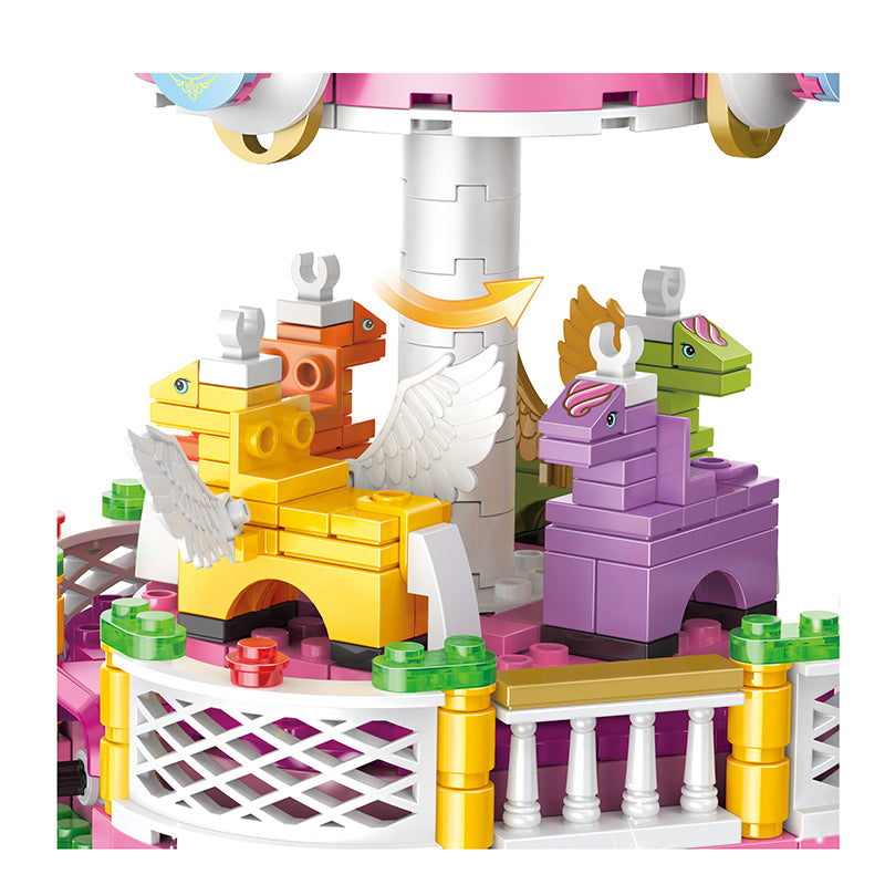 COGO 430PCS Girl Carousel Building Block Toy