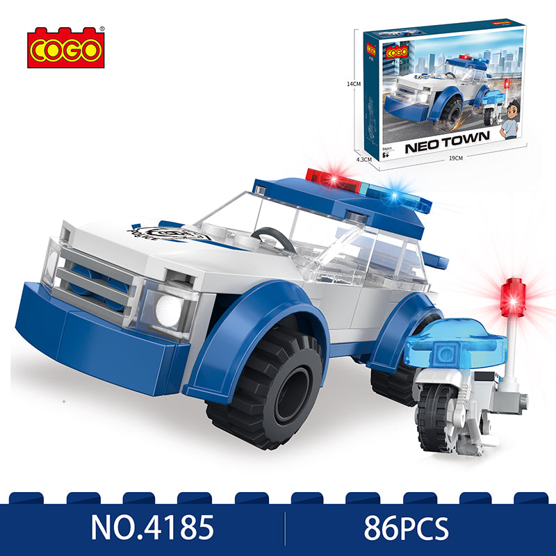 COGO 86PCS City Police Car Motorcycle Building Block Toy