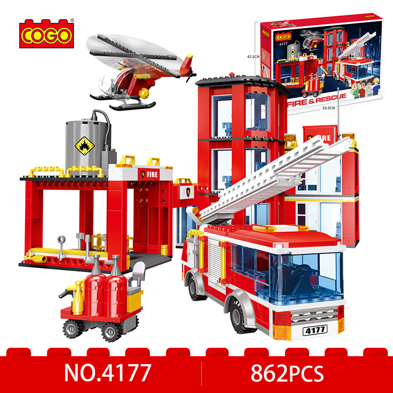 COGO 862PCS Fire And Fire Department Building Block Toys