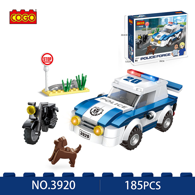 COGO 185PCS Police Series Police Dog Chasing Building Block Toys