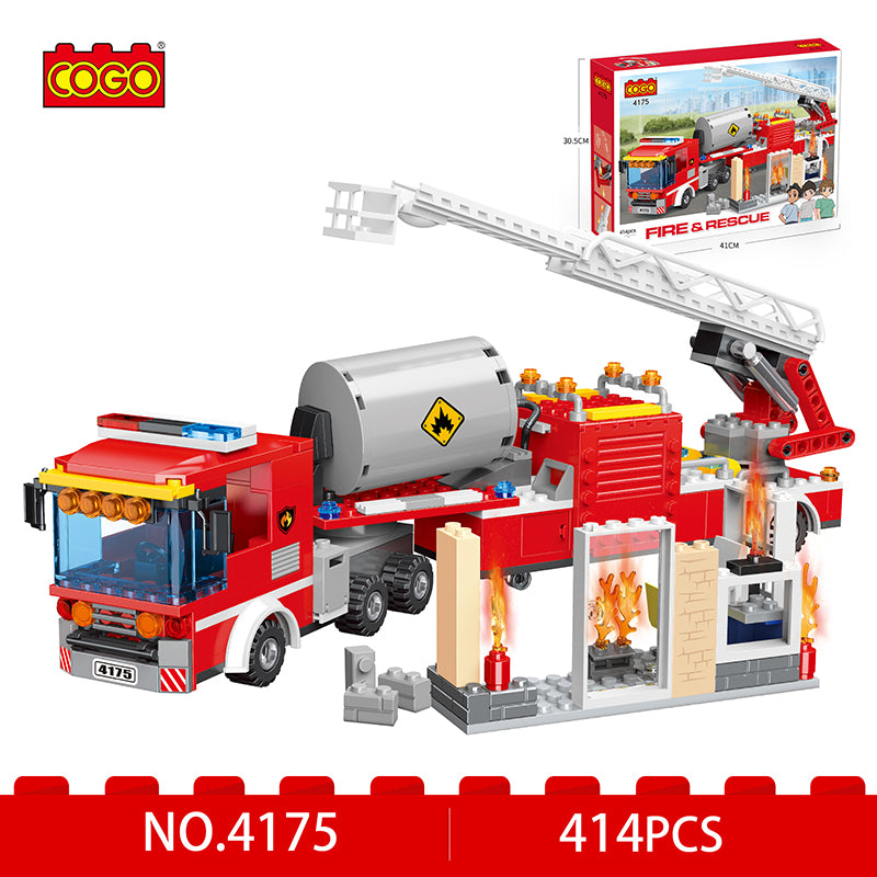 COGO 414PCS Fire Fire Rescue Vehicle Building Block Toys