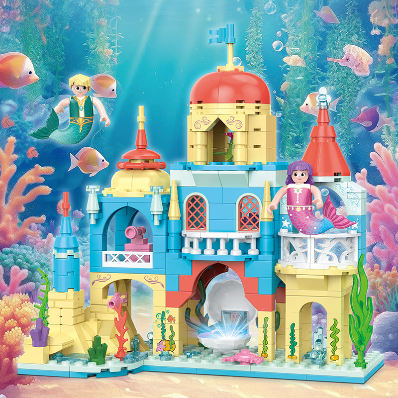 COGO 359PCS Ocean Scenery Series Secret Pearl Castle Building Blocks Toys
