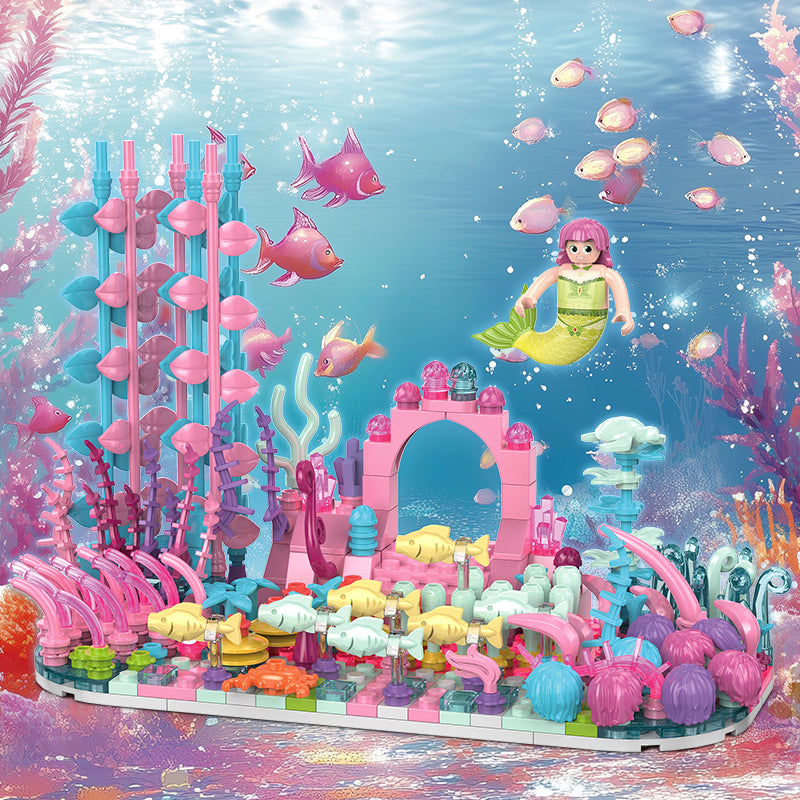 海洋景色系列小颗粒积木-人鱼仙子的珊瑚仙境/345PCS