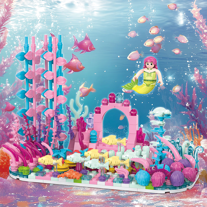 COGO 345PCS Ocean Scenery Series Fairy Coral Wonderland Building Blocks Toys