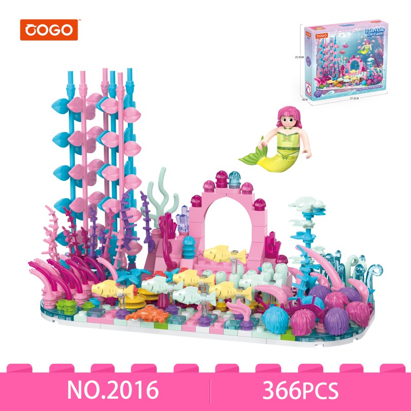 COGO 366PCS Ocean Scenery Series Fairy Coral Wonderland Building Blocks Toys