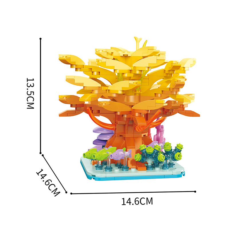 COGO 425PCS Ocean Scenery Series Fairy Dream Coral Tree Building Blocks Toys