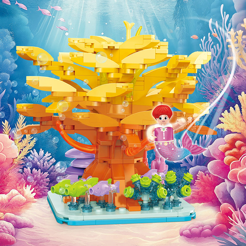 COGO 425PCS Ocean Scenery Series Fairy Dream Coral Tree Building Blocks Toys