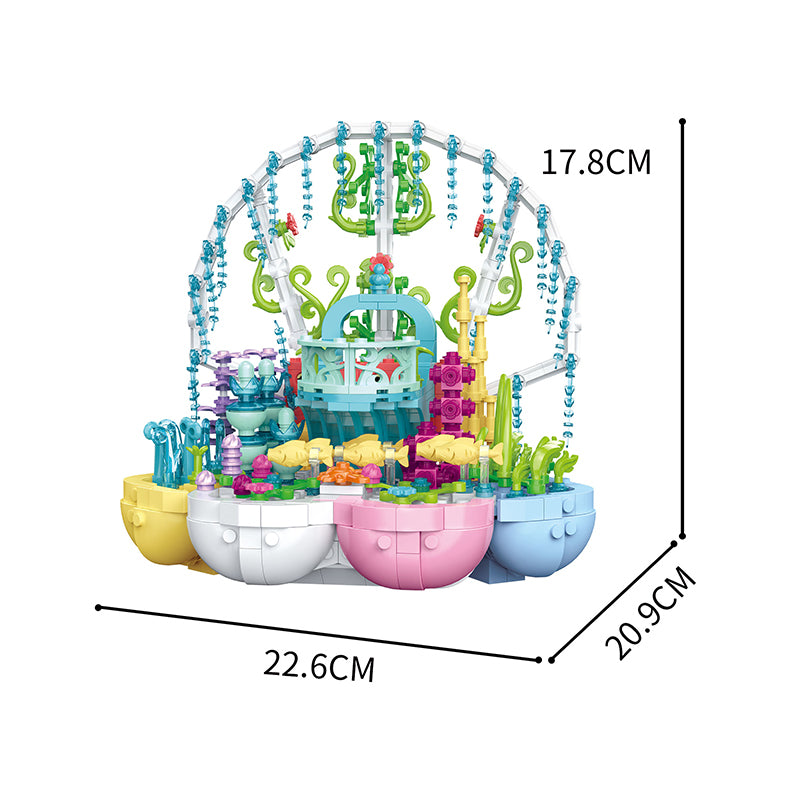 COGO 600PCS Ocean Scenery Series Fairy Seashell Garden Building Blocks Toys