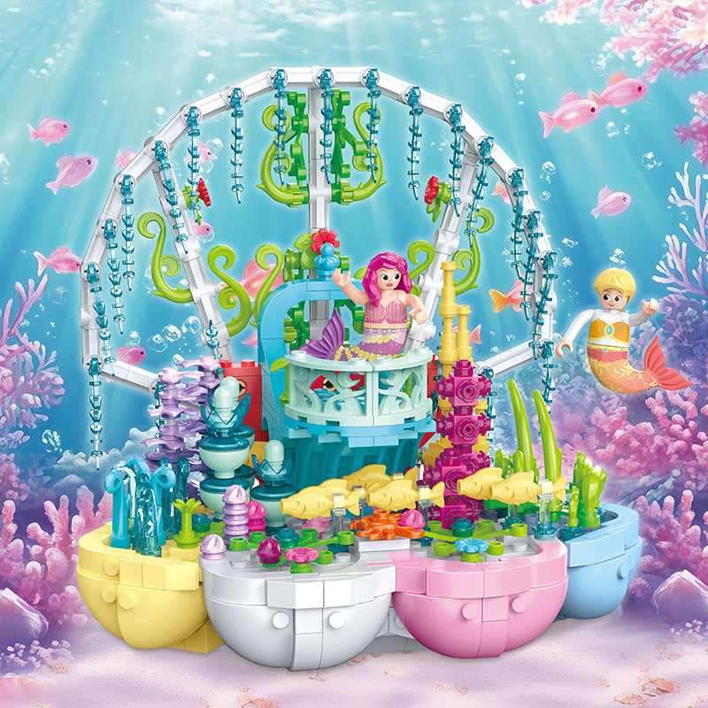 COGO 600PCS Ocean Scenery Series Fairy Seashell Garden Building Blocks Toys