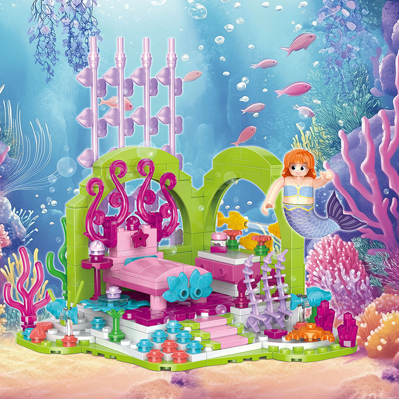 COGO 286PCS Ocean Scenery Series Fairy Dreamy House Building Blocks Toys