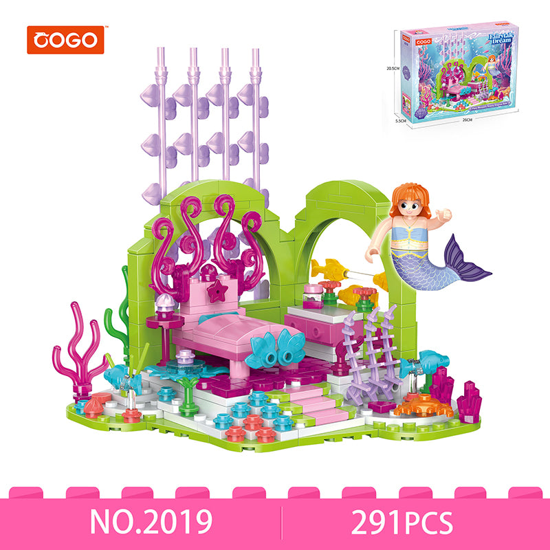 COGO 286PCS Ocean Scenery Series Fairy Dreamy House Building Blocks Toys