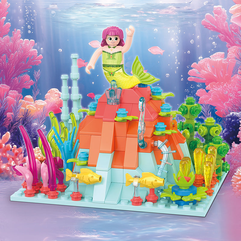 COGO 325PCS Ocean Scenery Series Fairy Coral Hill Building Blocks Toys