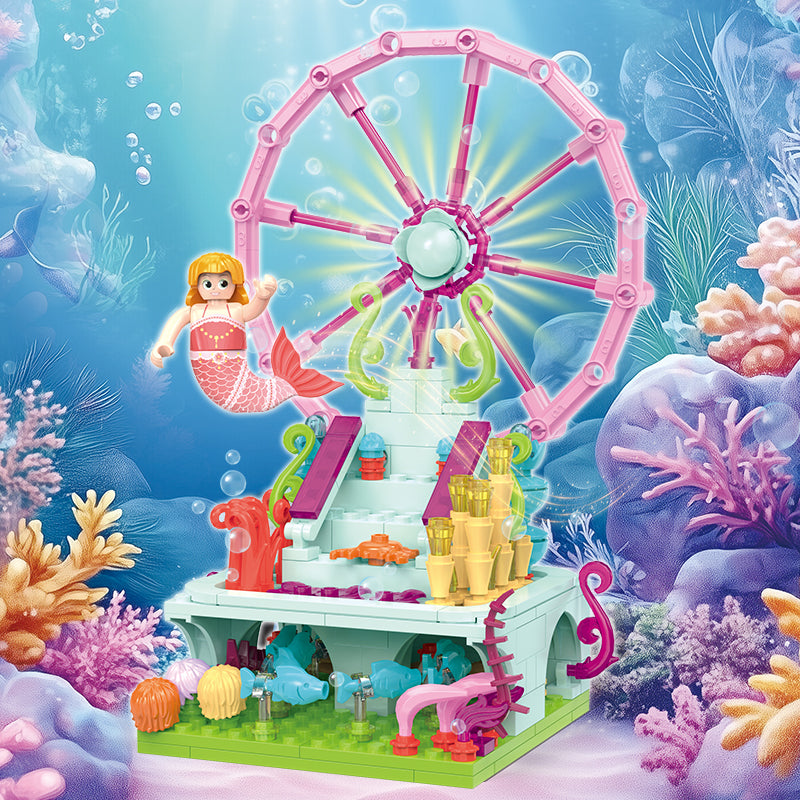 海洋景色系列小颗粒积木-人鱼仙子的礼仪广场/293PCS