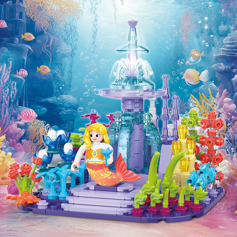 COGO 387PCS Ocean Scenery Series Fairy Coral Square Building Blocks Toys