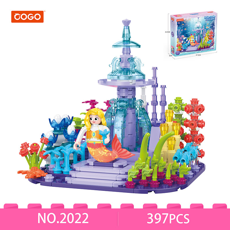 COGO 387PCS Ocean Scenery Series Fairy Coral Square Building Blocks Toys