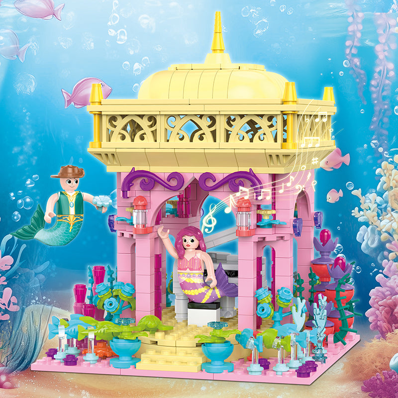 COGO 497PCS Ocean Scenery Series Fairy Music Pavilion Building Blocks Toys