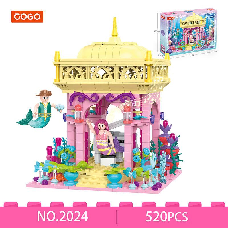COGO 497PCS Ocean Scenery Series Fairy Music Pavilion Building Blocks Toys