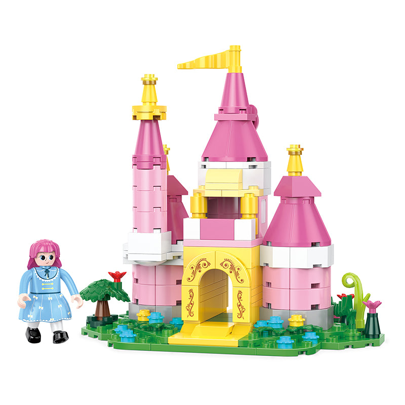 COGO 217PCS Fairytale Mini Pinky Dream Castle Building Blocks Toys