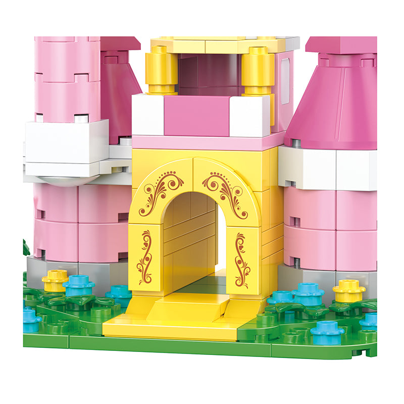 COGO 217PCS Fairytale Mini Pinky Dream Castle Building Blocks Toys