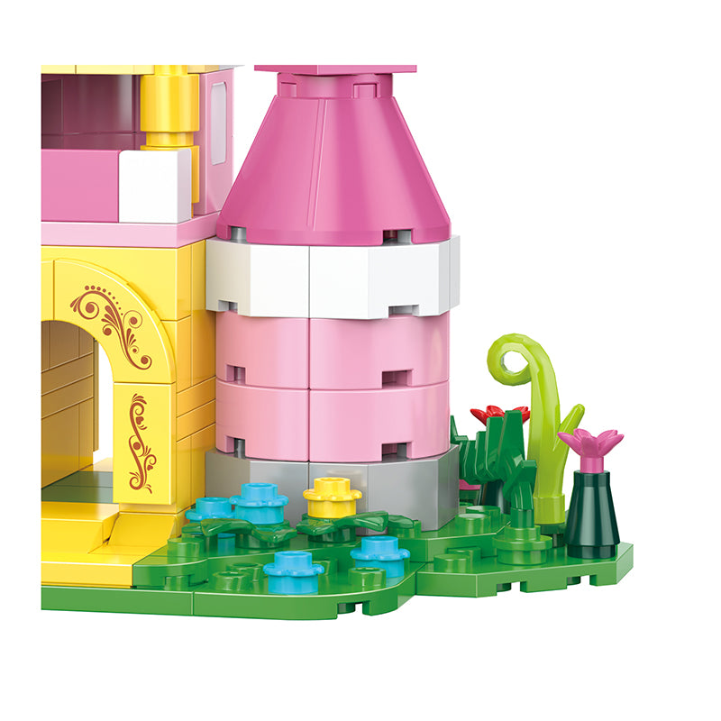 COGO 217PCS Fairytale Mini Pinky Dream Castle Building Blocks Toys