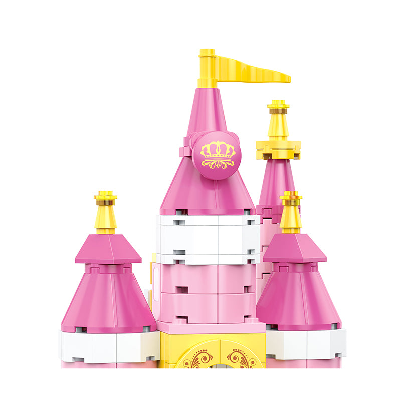 COGO 217PCS Fairytale Mini Pinky Dream Castle Building Blocks Toys