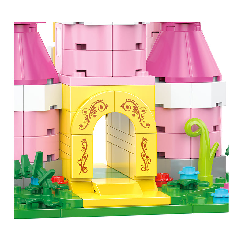COGO 217PCS Fairytale Mini Pinky Dream Castle Building Blocks Toys