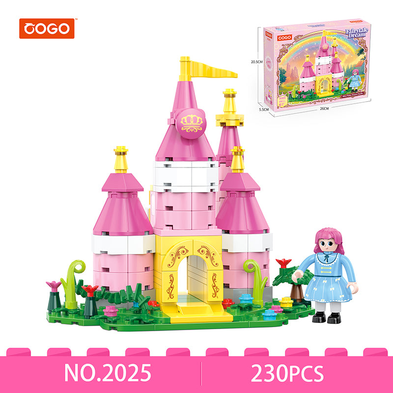 COGO 217PCS Fairytale Mini Pinky Dream Castle Building Blocks Toys