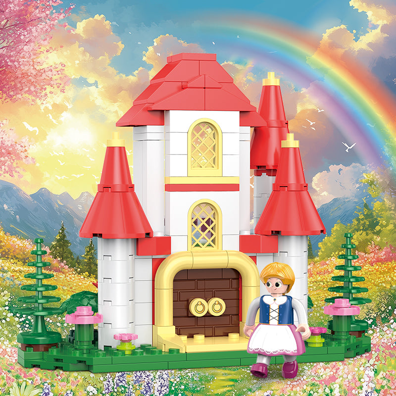 COGO 195PCS Fairytale Mini Cottage Castle Building Blocks Toys