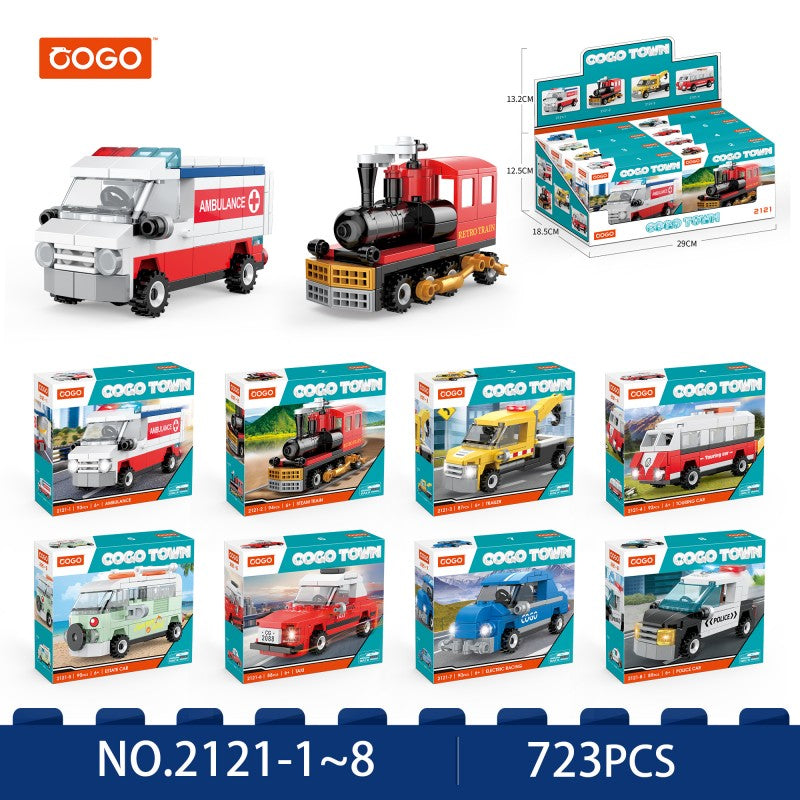 COGO Eight Mini City Car Building Block Toys