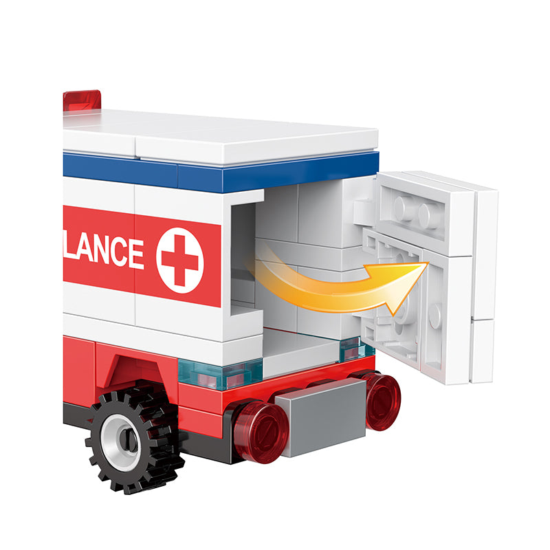 COGO Eight Mini City Car Building Block Toys