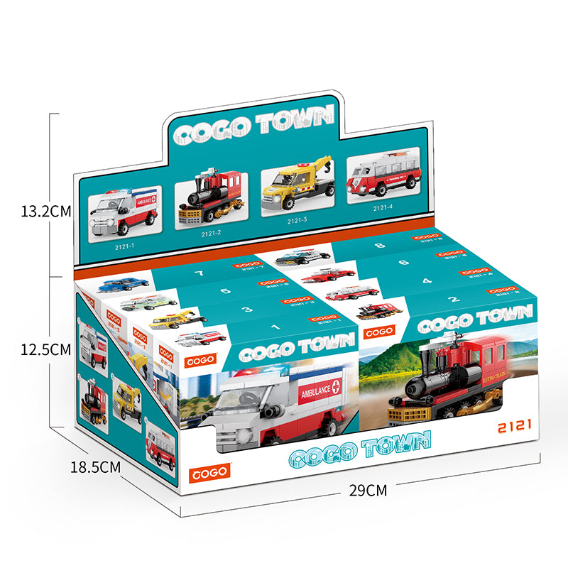 COGO Eight Mini City Car Building Block Toys
