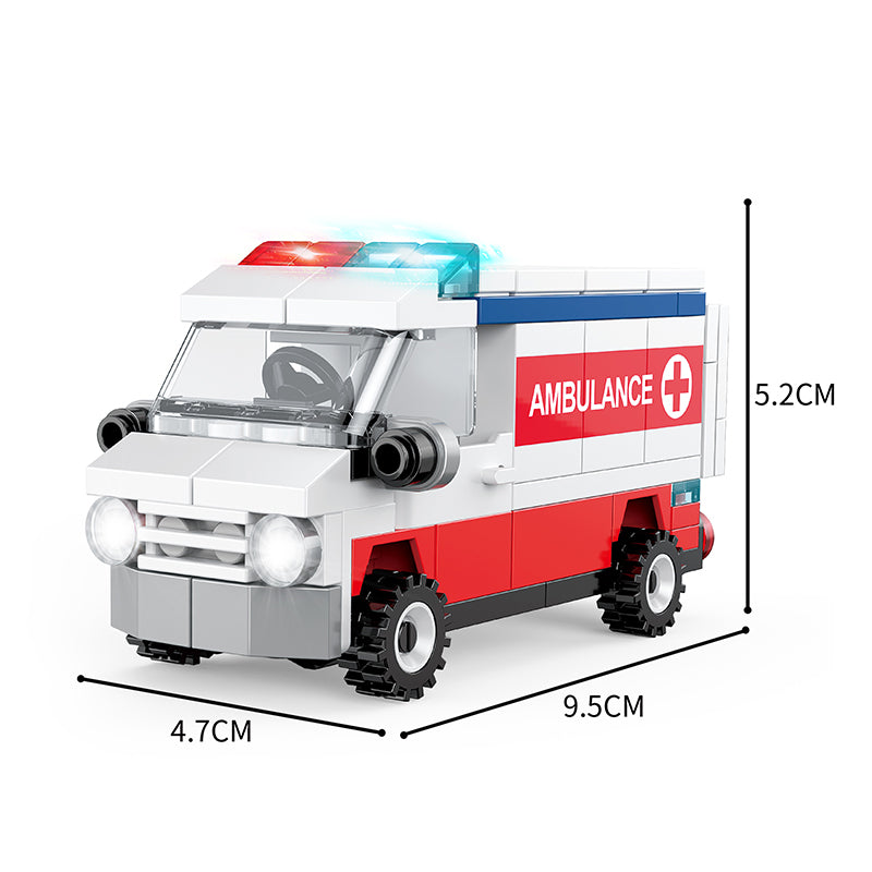 COGO Eight Mini City Car Building Block Toys