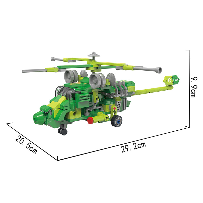 COGO 308PCS Creative Player Transformation Military Series Building Blocks Toys