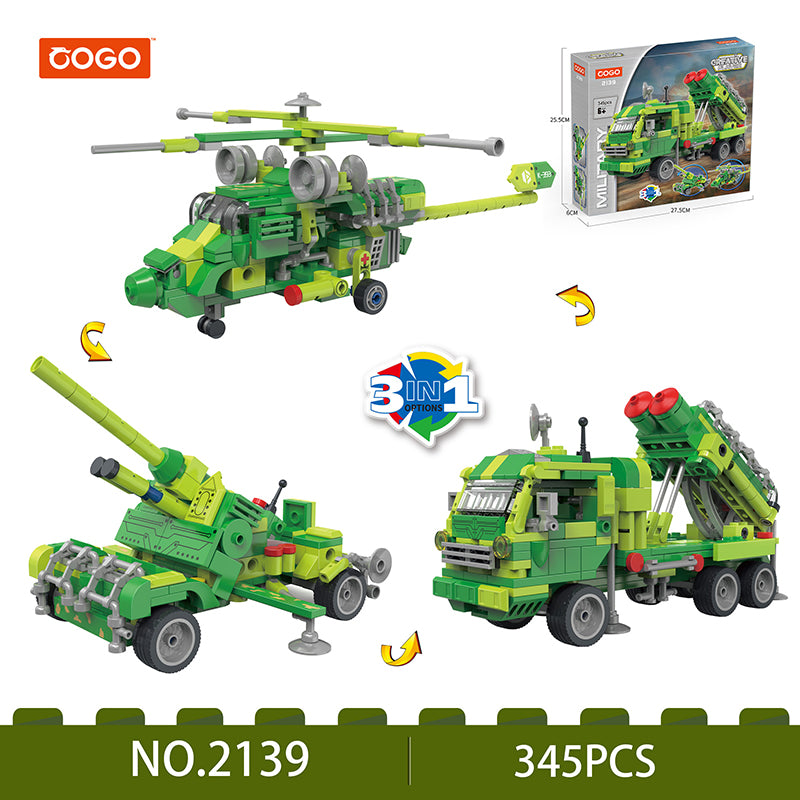 COGO 308PCS Creative Player Transformation Military Series Building Blocks Toys