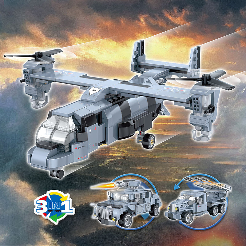 COGO 324PCS Creative Player Transformation Military Series Building Blocks Toys