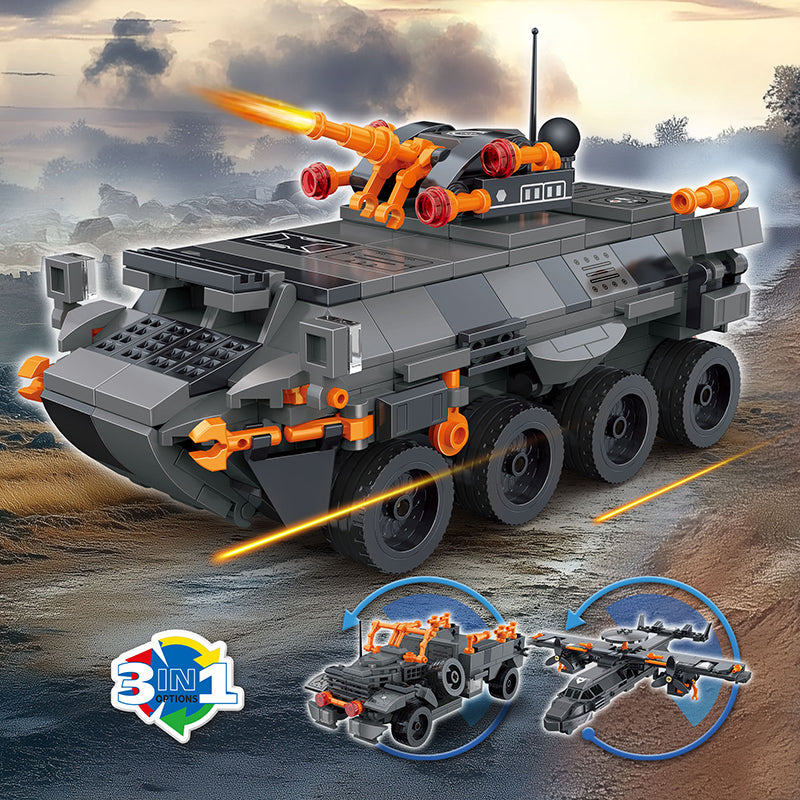 COGO 325PCS Creative Player Transformation Military Series Building Blocks Toys