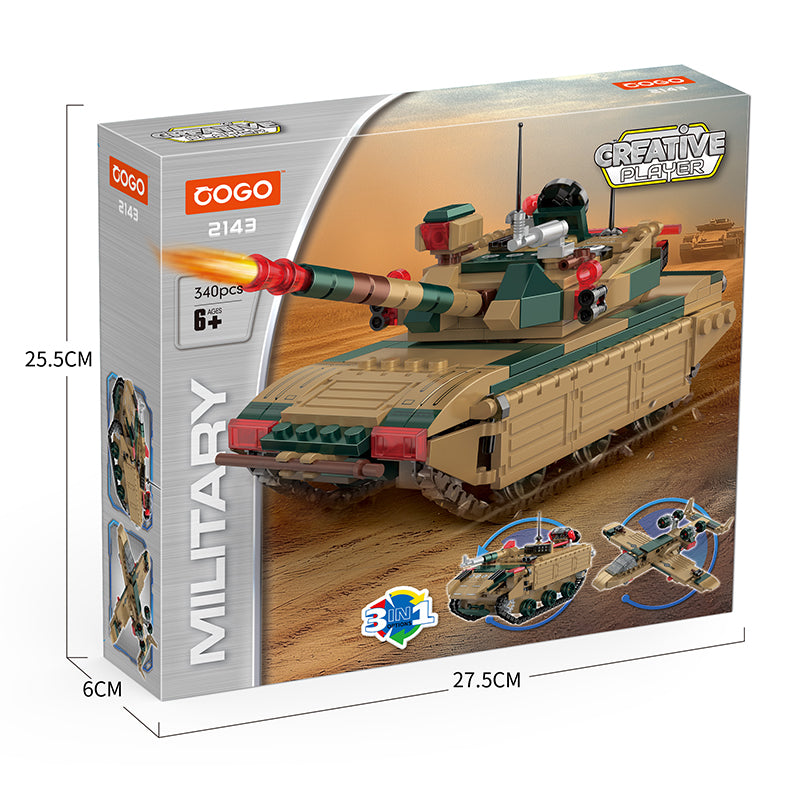 COGO 345PCS Creative Player Transformation Military Series Building Blocks Toys