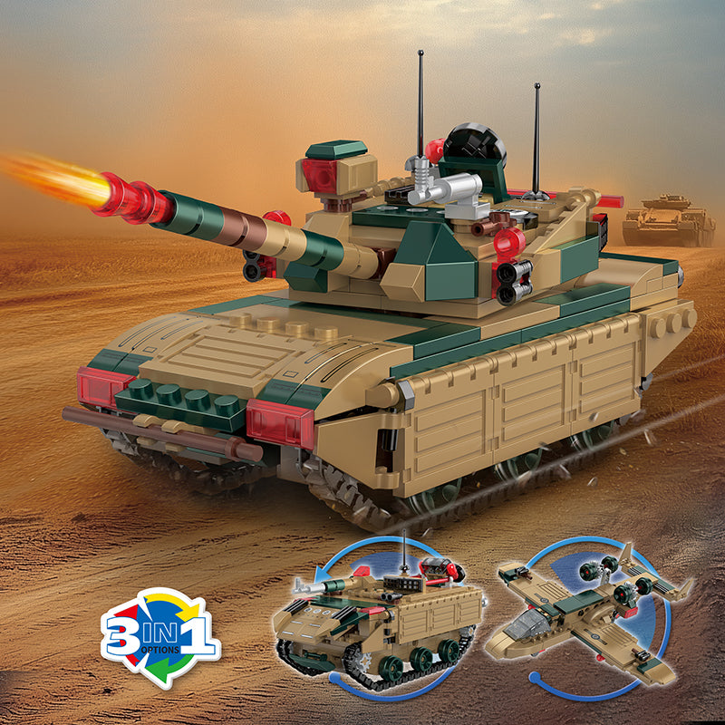 COGO 345PCS Creative Player Transformation Military Series Building Blocks Toys