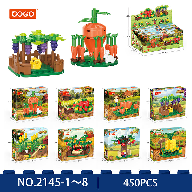 COGO 452PCS Creative Eight Style Farms Building Blocks Toys